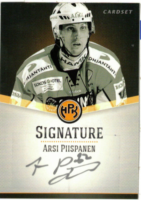 2012-13 Cardset ARSI PIISPANEN HPK Signature nimmarI