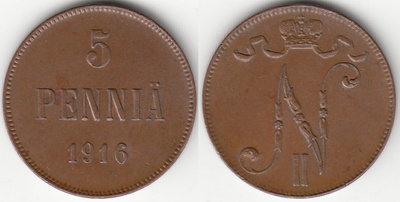 5 p 1916, jälkimmäisen ykkösen jalka vajaa