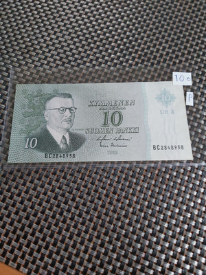 Pakka sileä 10mk seteli Litt A 1963