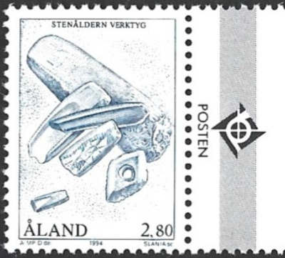 Åland 1994 Kivikausi  2,80 mk välilöpari logo ** LaPe 089