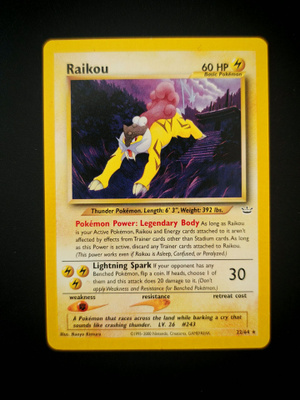 Pokemon kortti Raikou Neo revelation rare