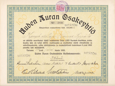 OKK 1922 Uuden Auran Oy, Turku (Auraprint Oy)