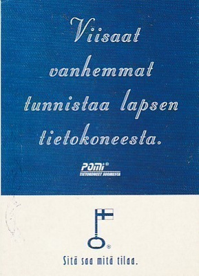 POSTIKORTTI  Tietokone, Suomi-lipputunnus