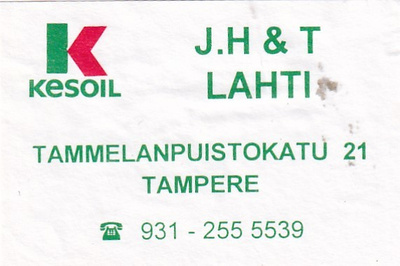 Tampere, Kesoil,  J.H & T Lahti  1/7