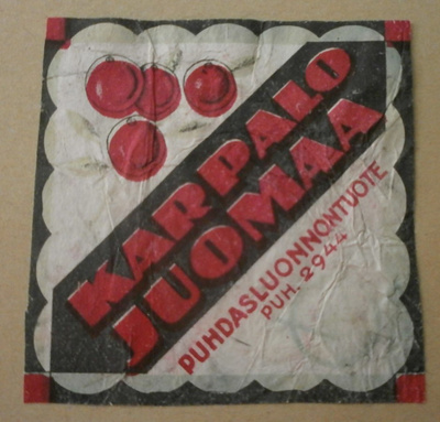 Karpalojuomaa, vanha limonadietiketti
