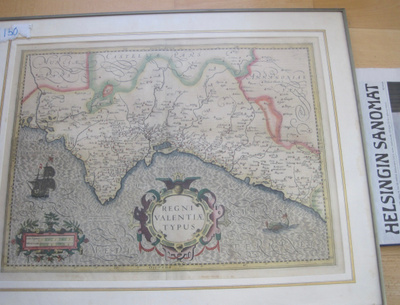 VANHA Kartta Intia Regni Valentiae Typus 1700-l