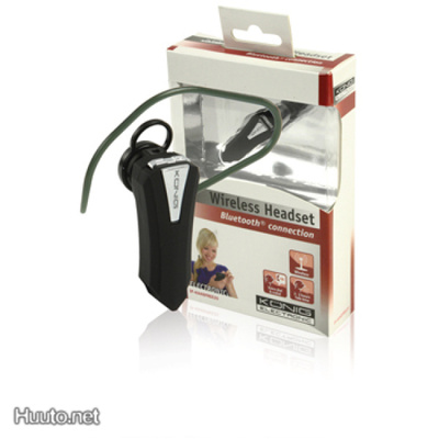 König Bluetooth Headset, 10m, 39x13.9x9.8mm, musta *UUSI*