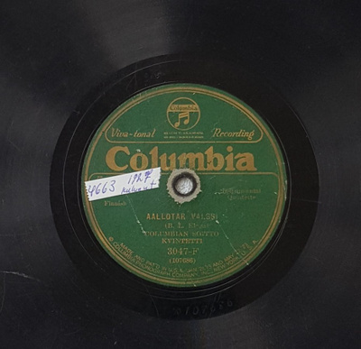 Savikiekko 1927 - Columbian soittokvintetti- Columbia 3047-F