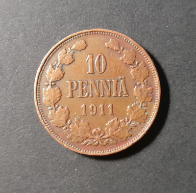 10 penniä. 1911,