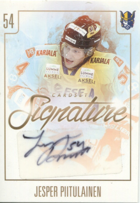 2017-18 Cardset JESPER PIITULAINEN Jukurit Signature nimmari