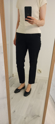 Mustat kapealahkeiset suorat housut H&M  38 koko