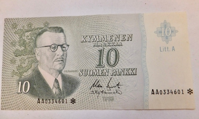 10 mk 1963 * Tähti Litta A AA-sarja HYVÄ Lähes Sileä