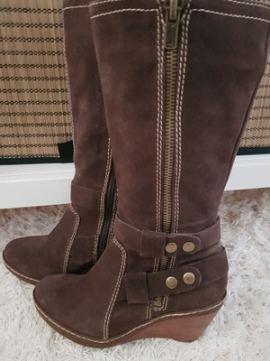 Ruskeat Clarks kiilakorko Nahkasaappaat / Saappaat - koko 38