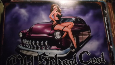 Peltikyltti Custom Mercury & pin-up. Old School Cool
