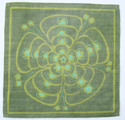 Pieni vihreä pellavaliina 29.5 x 29,5 cm