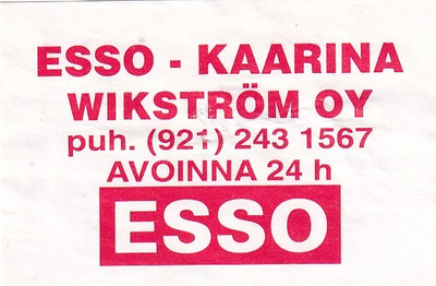 Kaarina, Wikström Oy ESSO   8/8
