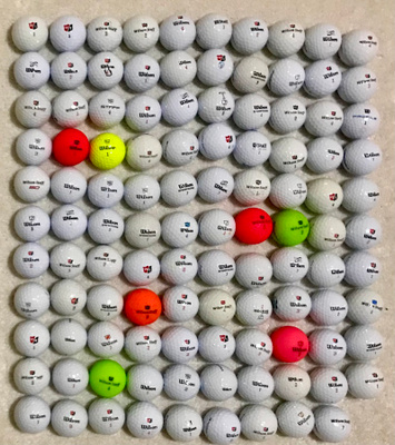 Golfpalloja, 109 kpl, käytettyjä, Wilson