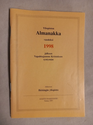 huuda syntymävuotesi almanakka  1998