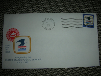 Ensipäiväkuori USA 1971 ja kirje 1970
