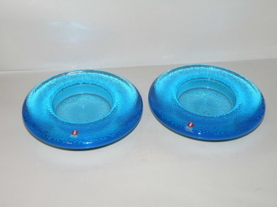 sininen Iittala NAPPI Isompi kynttilänjalka / tuikku,,, 1kpl