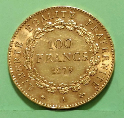 Ranska, 100 Francs 1879 kulta raha 32,27 g
