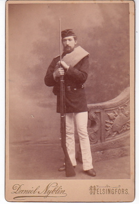 Kabinetti Valokuva Suomen Sotilas Berdan Kivääri 1890-l UPEA