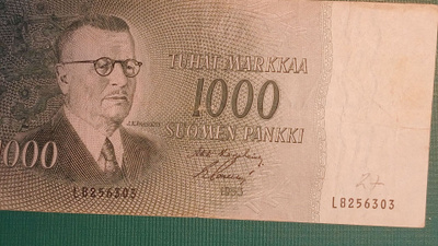 SUOMI 1000mk.1955  1 kpl  HUOMAA   L   kirjain .  katso ..