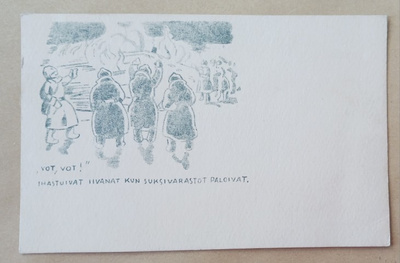 Iivanat ihastuivat, suksivarasto paloi, Kenttäp. 1940 + sens