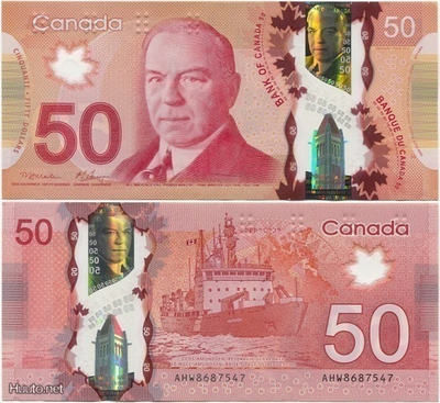 Kanada Canada 50 Dollars 2012 UNC- Polymer uusi sarja
