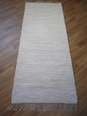 Valkoinen puuvillamatto 190x74cm