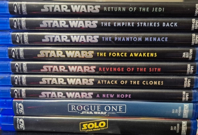 STAR WARS 9 kpl -Blu-Ray