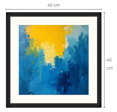 Uusi abstrakti Art Print paspis & kehys 40 cm x 40 cm