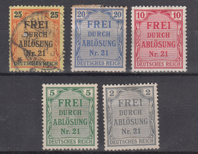 REICH keisarikunta 1903-1905 Dienstmarken