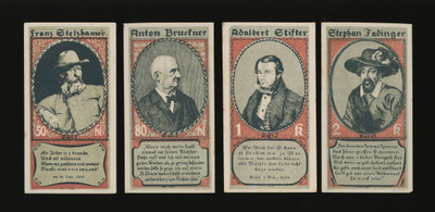 Itävalta Notgeld 50, 80 Heller, 1, 2 Kronen, Linz, 1. painos