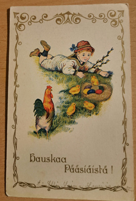 poika,kukko ja tiput, kulkenut käsipostissa