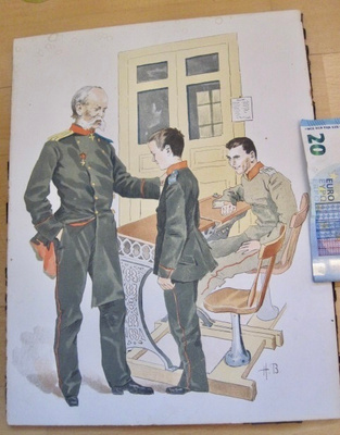 VANHA Litografia Hugo Backmansson Suomen Kadettikoulu 1800-l