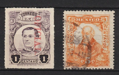 1910-17 Meksiko, pari vanhempaa merkkiä.