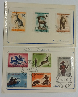 magyar 1967 + san marino 1908 postimerkit