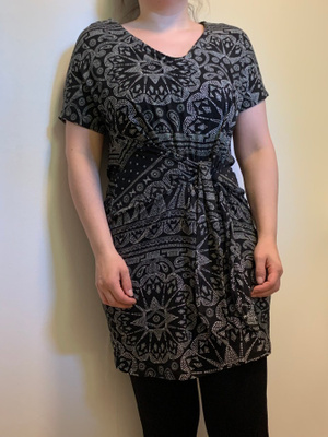Lindex mustavalkoinen kuviollinen mekko S