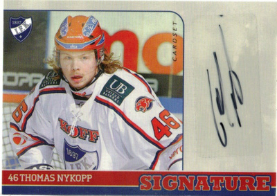 2014-15 Cardset THOMAS NYKOPP HIFK Signature nimmari