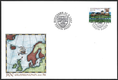 FDC Åland 1997  Kalmarinunioni  600 v  LaPe ÅL 129