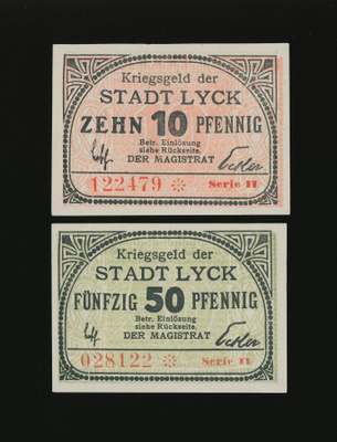Saksa Notgeld 10, 50 Pfennig, Lyck Serie II