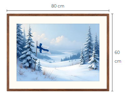 Uusi Suomen lippu Limited Edition taulu 60 cm x 80 cm
