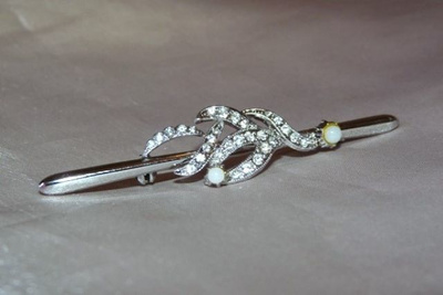 Art Deco rintaneula opaali kivi 40-luku