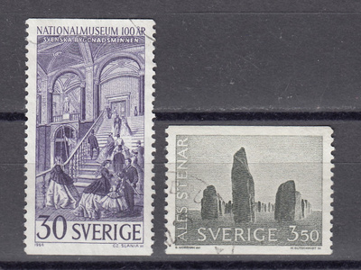 Ruotsi 1966 Fa 577, 579 Kansallismuseo 100v. ja Alen kivet