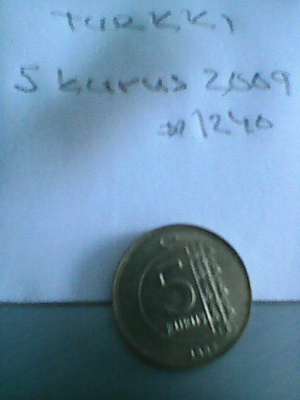 Turkki 5 kurus 2009, km#1240