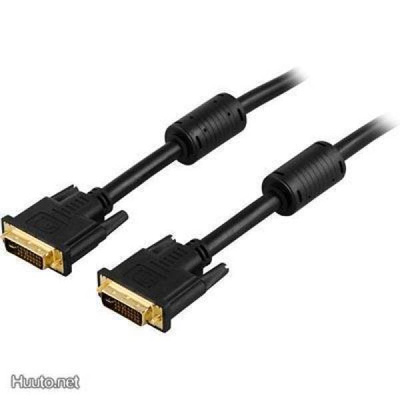 Deltaco DVI-I Dual Link monitorikaapeli, kullattu, 3m *UUSI*