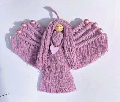 Makramee enkeli Laventeli- 20 cm x 19 cm