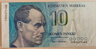 10 Markkaa 1993 Korvaava 1992675460