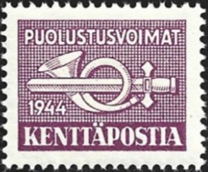 1944 KP 6 Pieni Violetti Keltainen liimoite ** LaPe KP 6 Lm1